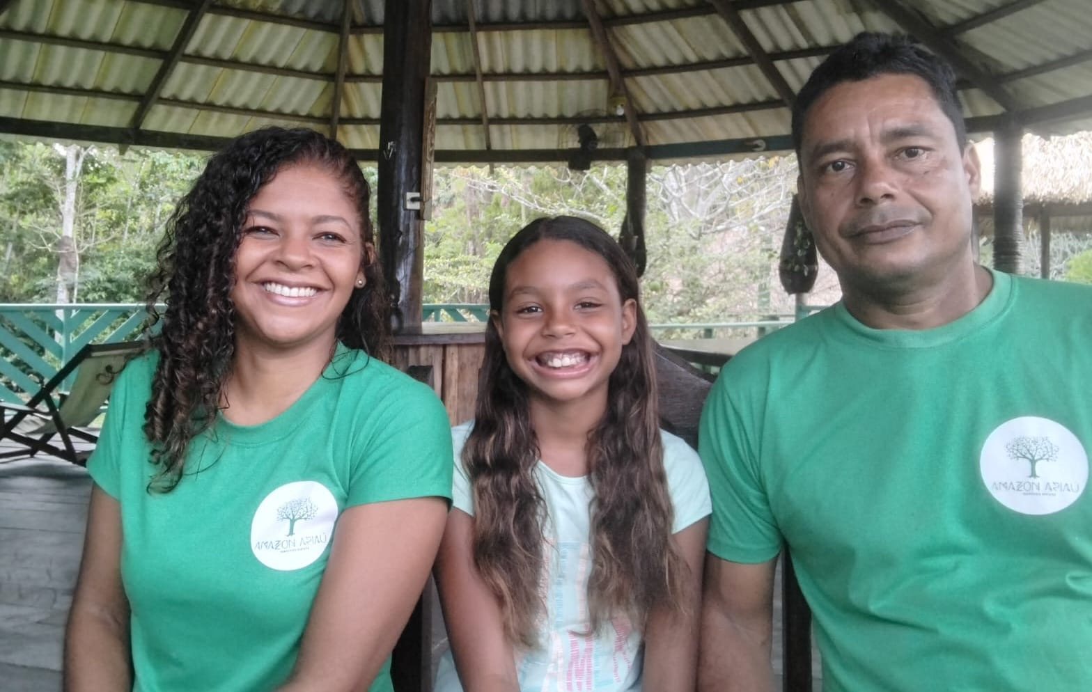 Levir, Josiene and their daughter Alice at the pousada