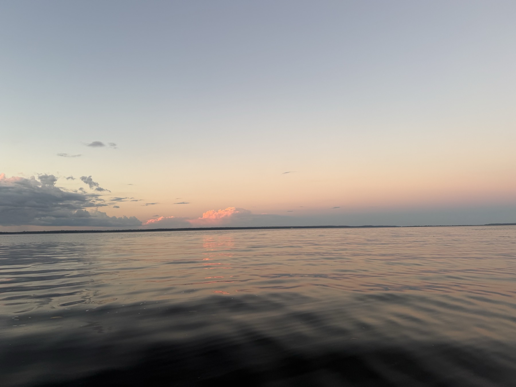 Pastel sunset over the water